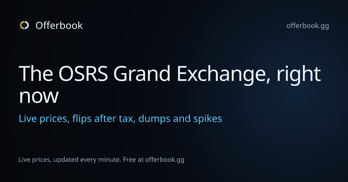 OSRS Grand Exchange Prices, Flips & Market Data · Offerbook
